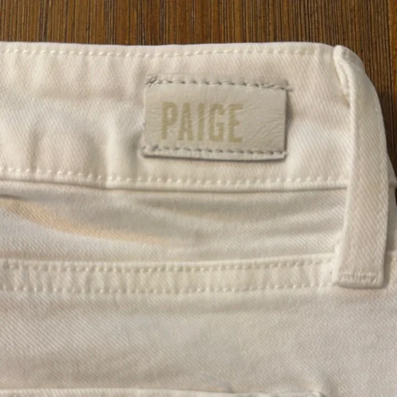PAIGE White Skyline Ankle Peg Jeans With Distressed Hem Sz 26 - Picture 8 of 8